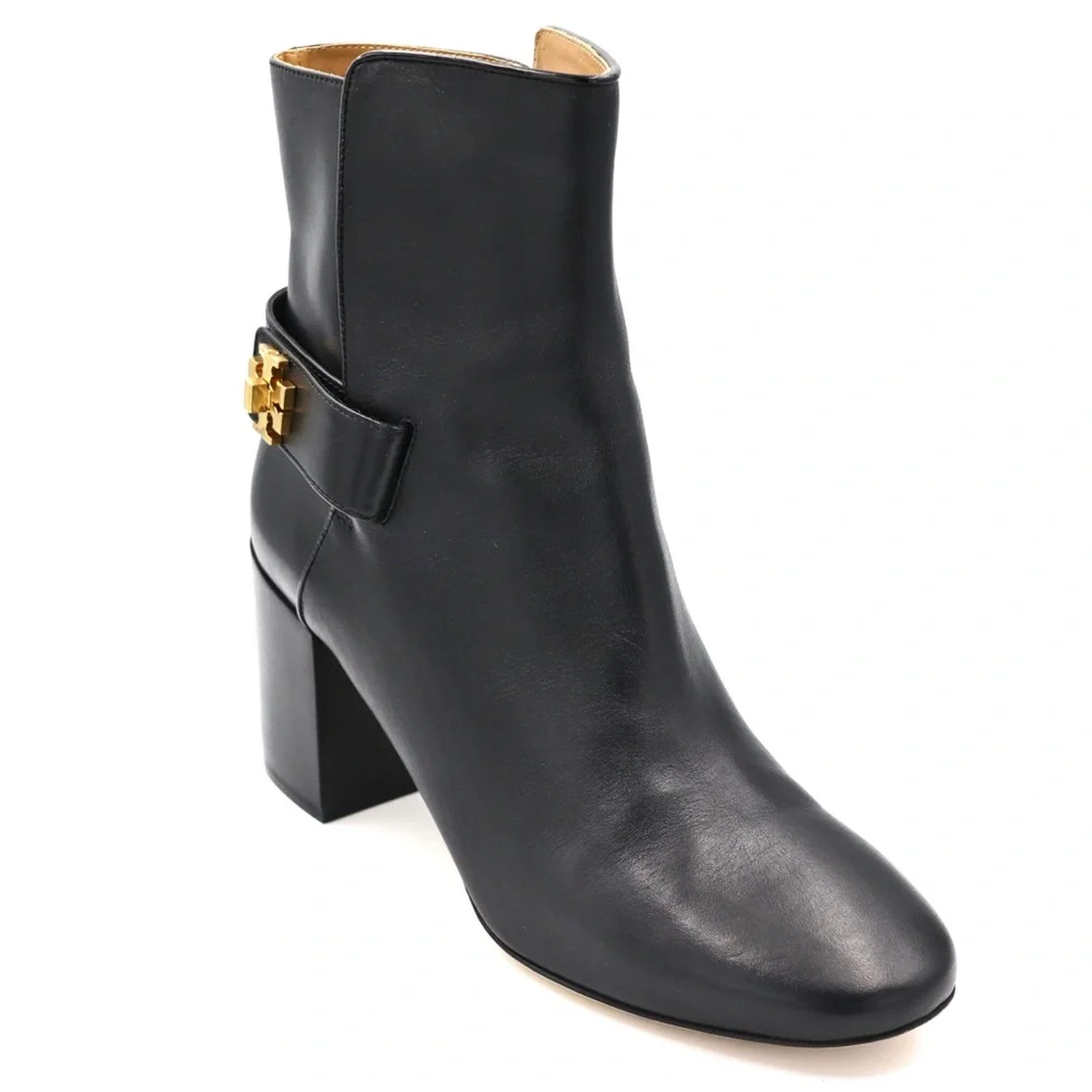 Tory Burch Kira 70MM Bootie Black Leather Ankle Boots US 9.5 M - Picture 3 of 14